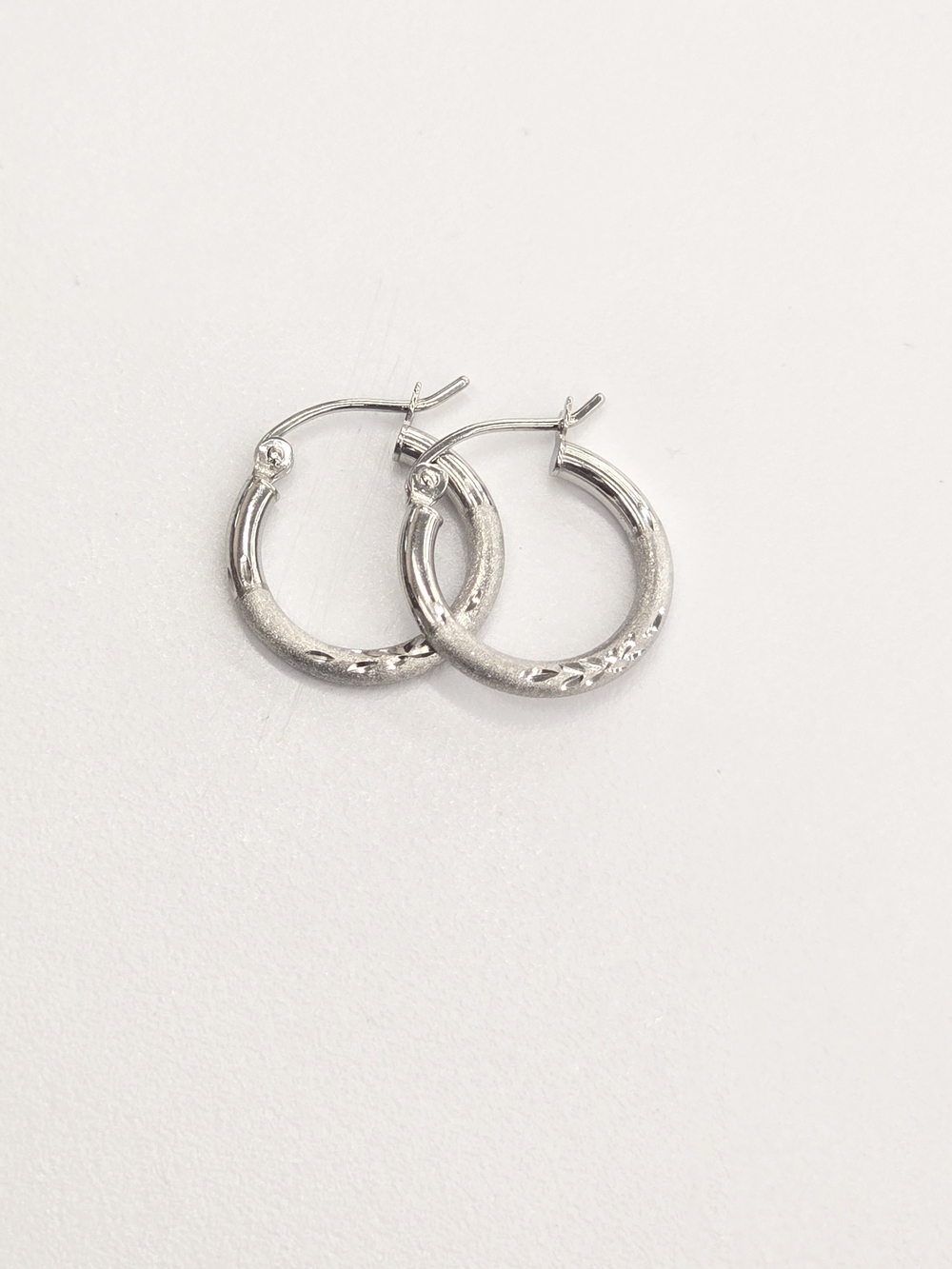 14k White Gold Hoop Earrings - Women's Jewelry